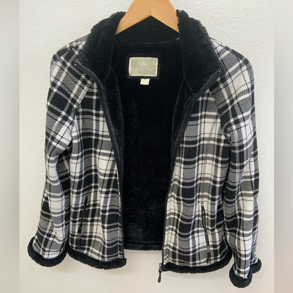 Plaid Faux Fur Jacket